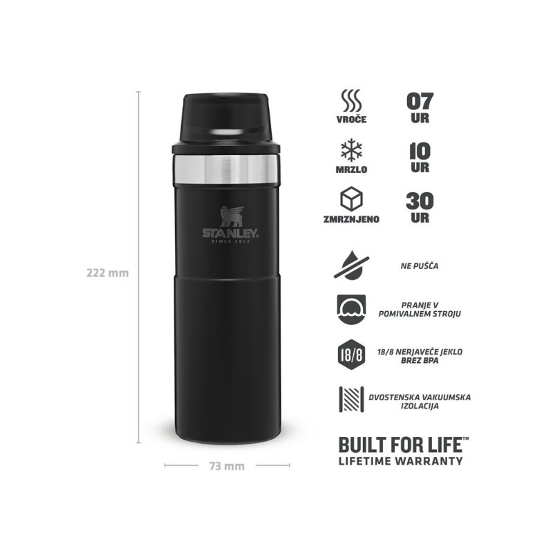 TERMOS STANLEY TRAVEL MUG 0.47 L, ČRN